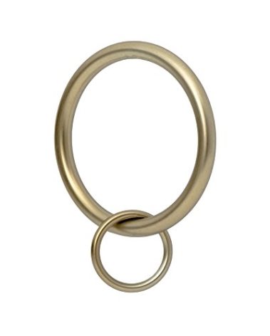 Ivilon Drapery Eyelet Curtain Rings - 1.7" Ring Loop for Hook Pins, Set of 14 - Warm Gold