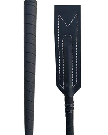 Hunters Saddlery Leather Riding Crop for Horse Riding Show-Jumping Jump Bat Equestrian Race Whip 26 inches (Black)