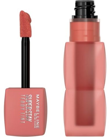 MAYBELLINE Super Stay Teddy Lip Tint, Long Lasting Matte Lipstick For Up To 12HR Wear, Skinnydip, 1 Count