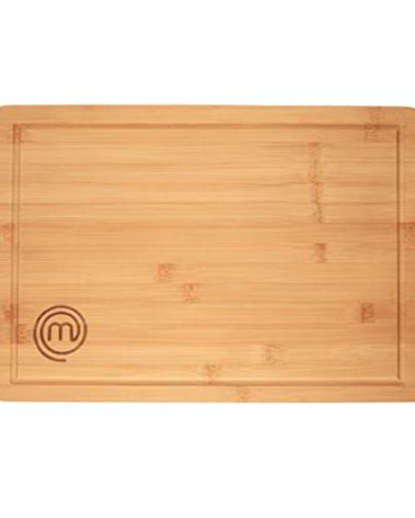 MasterChef Bamboo Cutting Board for Kitchen, Butcher Block Countertop, Large Chopping Board Wood 18" x 12", Natural, Organic & Food Safe Surface, Reversible Wooden Cutting Board with Juice Groove