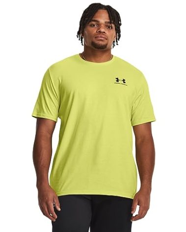 Under Armour Men's Sportstyle Left Chest Short-Sleeve T-Shirt , (743) Lime Yellow / / Black , 5X-Large
