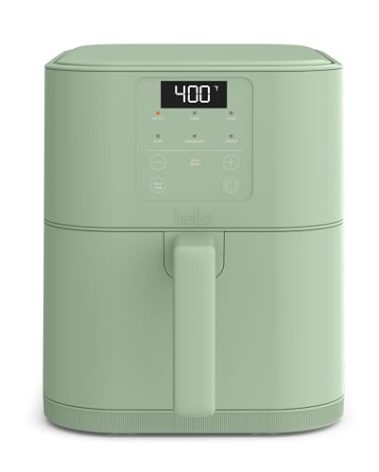 bella 6 Qt Slim Air Fryer, Fits-anywhere™ Kitchenware, EverGood™ Ceramic Nonstick Coating, Adjustable Temperature, 6 Preset Cooking Options, 60 Min Auto Shutoff w Audible Tone, 5lb Capacity, Seaglass