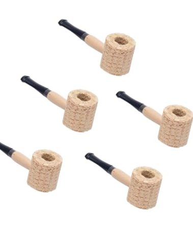 Wdcfxy Natural Corn Cob Practice Pipes, Set of 5