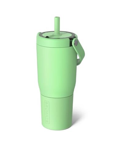 BrüMate Resa 25oz 100% Leakproof Travel Tumbler with Handle & Straw | Flexible SoftSip Straw | Silicone Sleeve for Durability | Stainless Steel | Cup Holder & Travel Friendly Water Bottle | (Kiwi)