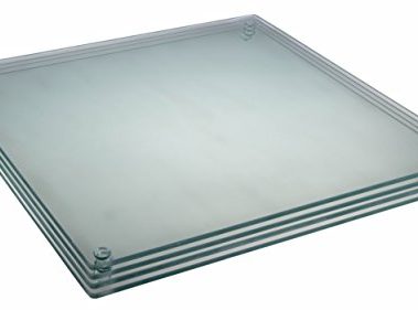 4 Non-Slip Square Glass Cutting Board Set by Clever Chef - Shatter-Resistant, Durable, Stain-Resistant, Dishwasher Safe - 11.75 x 11.75 Inches