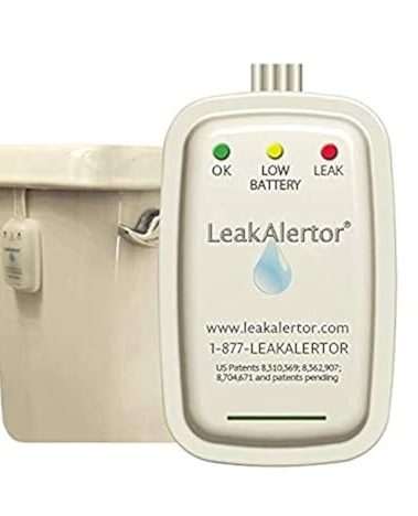 LeakAlertor 6000 Toilet Leak Detector – Installs in Seconds, No Tools Required / Detects Leaks, Running Toilets, and Other Problems That Cause High Water Bills / Visual & Audible Alerts