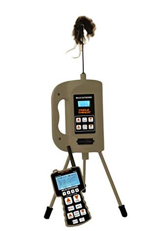 MOJO Outdoors Triple Threat E-Caller Predator Coyote Call Decoy 3-Part Complete Calling System for Successful Predator Hunting, Includes Remote, Critter Decoy and Comes Loaded with 80 Proven Sounds