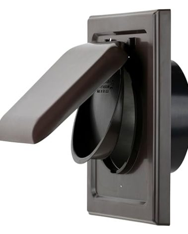 NO-PEST VENT, Exclusive Dual Door Dryer Vent Cover Outdoor 4 inch with Collar, Made in USA w Highest UV Resistant Plastic in any Outdoor Vent Cover (Brown, 4" Plastic WIth Collar)