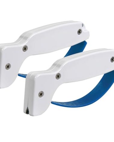 AccuSharp Hand-Held Carbide Blade Sharpener, Kitchen Knife and Chef Knife Sharpener, Professional Chef Grade Sharpening Tool, Restore and Hone Straight & Serrated Knives, 2-Pack, White