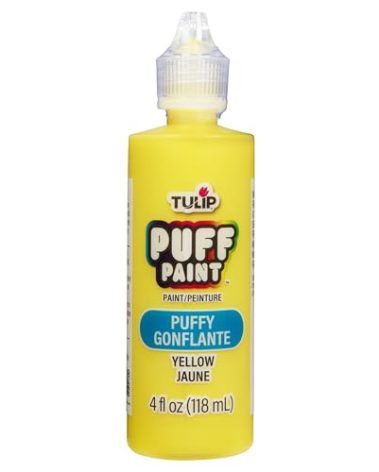 Tulip Puff Fabric Paint , Permanent Craft Paint for Clothes, DIY Projects, Notoxic, 4 fl oz, Puffy Yellow