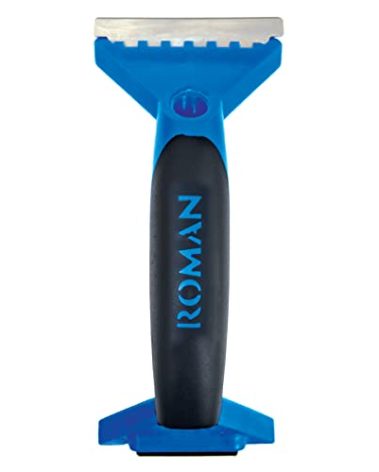Roman Wallpaper Removal Scraper with Roller, 3.25-inch Steel Shaver Blade, Strips Wallpaper, Blue