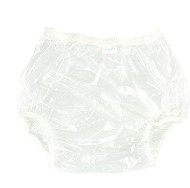 Haian Adult Incontinence Pull-on Plastic Pants 3 Pack (Large, Glass Clear)