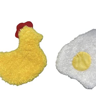 Chicken and Egg Crinkle Squeaker Pack Fun Durable Interactive Fetch Toys for Puppies Dogs Small Amimals