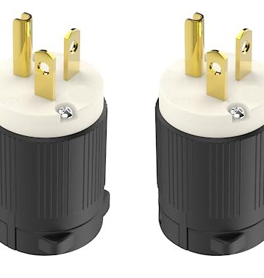 UL Listed NEMA 6-20P Electrical Male Plugs Extension Cord Ends Drop Cord Caps Replacement 220 240 250 Volt AC Connectors 20 Amp 3-Prong Straight Blade 2-Pole 3-Wire Commercial Grade 2-Pack