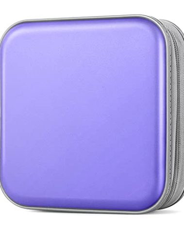 Bivisen CD Case, DVDs Wallet Holder, CD/DVD Case Wallet 40 Discs Heavy Duty Bag Binder Storage Booklet Album (Light Purple)