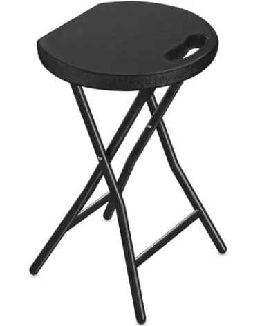TAVR Furniture Portable Folding Chair with Handle, Heavy Duty Round Fold Stool Chair with 500lbs Capacity for Adults, 18 Inch Foldable Stool for Dorm, Kitchen, Vanity, Church and Outdoor use