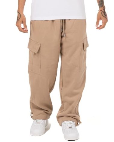 Pro Club Men's Heavyweight Fleece Cargo Pants, Large, Khaki