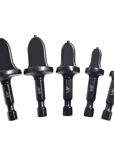 Hymnorq 5 Piece Spin Flaring Tool Set, 1/4" Hex Shank HVAC Swaging Drill Bits for Soft Copper Tubing, Pipe Expander Kit for Air Conditioning Mini Split Repair, Sizes 1/4", 3/8", 1/2", 5/8", 3/4"