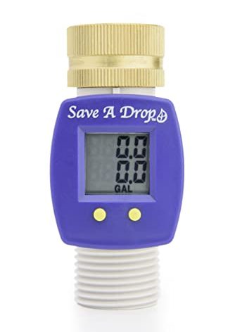Save a Drop P3 Water Flow Meter with Heavy Duty Brass Swivel | Measure Gallon Usage from an Outdoor Garden Hose | Great for Campers | Helps Conserve Water