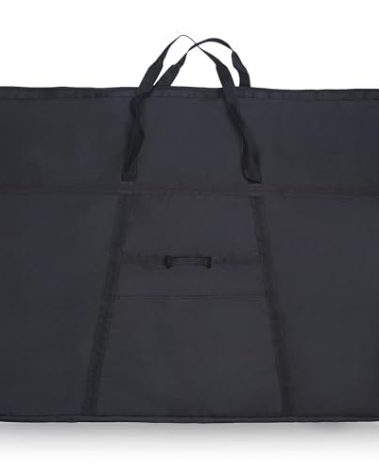 JJRING Extra Large Dacron Waterproof Light Weight Art Portfolio Tote Bag, 37'' x 49'' for 36'' x 48'' Black Carrying Storage Case For Poster, Sketching, and Drawing