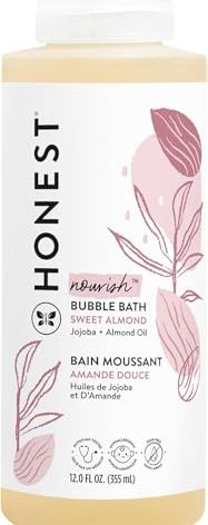 The Honest Company Foaming Bubble Bath Gentle for Baby Naturally Derived Tear-free Hypoallergenic Sweet Almond Nourish 12 fl oz
