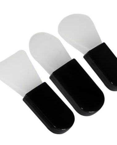 Coufce 3PCS Face Mask Applicator Brushes Black Soft Silicone Makeup Spatula Set for Facial Mud, Cosmetic Mask, Eye Mask, Body Lotion, Serum