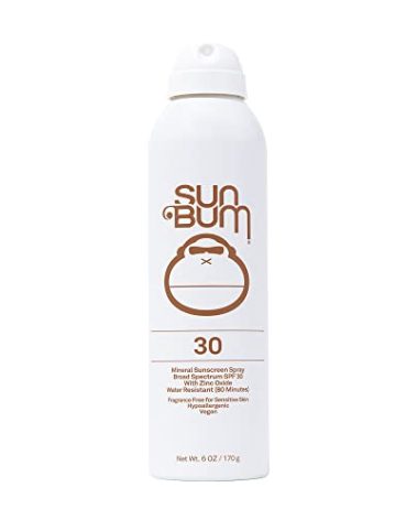 Sun Bum Mineral SPF 30 Sunscreen Body Spray - Water-Resistant Broad Spectrum Moisturizing Sunscreen with Vitamin E - Hawaii 104 Act Compliant (Made without Octinoxate & Oxybenzone) - 6 oz