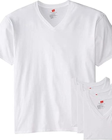 Hanes Men's Tall 3-Pack Man V-Neck T-Shirt, White, X-Large/Tall