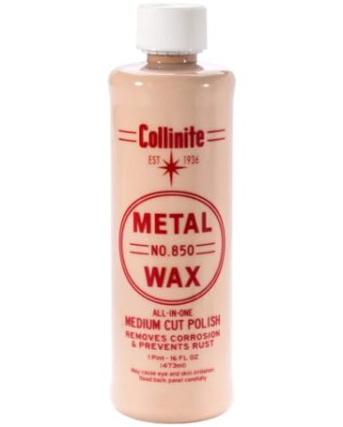 "Collinite 850 Metal Wax & Polish Removes Rust & Prevents Oxidation in One Step - Heavy Duty Formula Easily Restores and Protects - For Aluminum, Chrome & Stainless Steel (16 fl oz)"