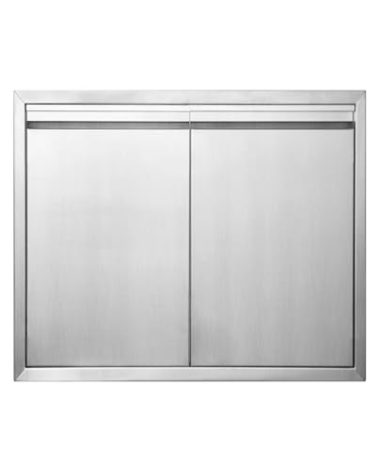 JIE JIN BBQ Access Door 26" W X 24" H Outdoor Kitchen Doors Double Doors Thickened 304 Stainless Steel Outdoor Kitchen Accessories Door for Indoor/Outdoor Kitchen Outdoor Cabinet BBQ Island