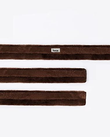 HORZE Narvik Faux-Fur Breastplate Cover Set - Dark Brown - One Size