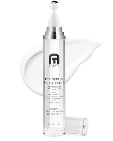 Eye Serum, Under Eye Cream For Dark Circles, 8% Caffeine Eye Serum For Women & Men, Eye Cream Anti Aging With 360° Massage Ball, Eye Cream For Puffiness And Bags Under Eyes, Eye Serum For Fine Lines