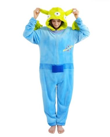 ressber Unisex Adult Onesie Pajamas Animal One Piece Halloween Costume Christmas Sleepwear Jumpsuit (US, Alpha, Small, Regular, Regular, Aliens)