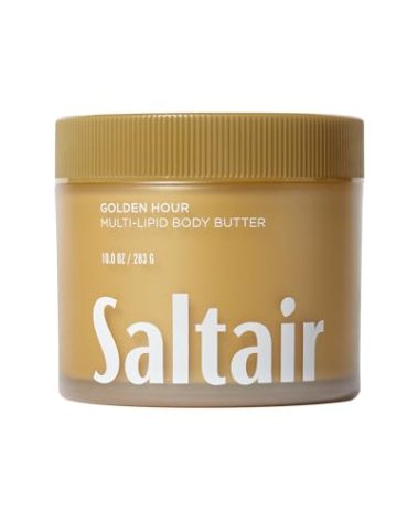 Saltair Multi-Lipid Body Butter - Rich, Nourishing Hydrating Body Cream with Ceramide Complex, Coconut Oil, Shea Butter, and Sea Buckthorn. Moisturizing Dry Skin Care. 10oz Jar - Golden Hour