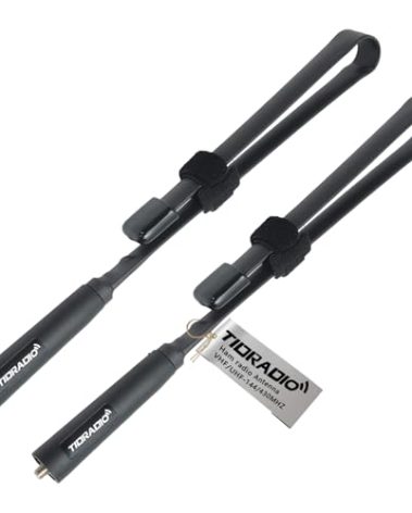 TIDRADIO Ham Radio Antenna SMA-Female 18.8-inch,Gmrs Antenna Foldable CS Tactical for Baofeng uv-5r UV-5R Mini UV32 BF-F8HP Pro 5RM UV-21R K5PLUS GM-15Pro AR-152 UV-5G Plus 5rh pro Accessories-2 Pack
