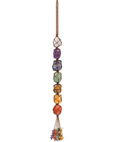 Handmade Crystal Window Car Hanging Ornaments 7 Chakra Home Decoration Feng Shui Ornament Yoga Meditation Car Decoration Tumbled Palm Stones