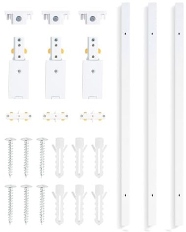 VANoopee H Track Lighting Rails Kit, 10FT H Type White Rails with End Caps and Live End Feed Connectors, Compatible with 120V H System, for LED Track Heads