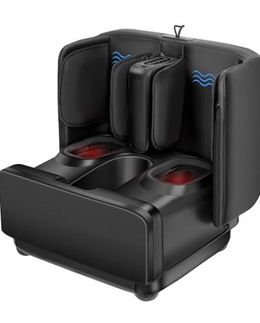 COMFIER 2 in 1 Foot Massager Machine,Shiatsu Foot and Calf Massager with Heat,Kneading,Vibration,Compression Massagers for Feet,Ankle,Leg,Tired Muscles & Plantar Fasciitis,Christmas Gift for Men Women