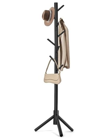 WANGMUXIA Coat Rack, Freestanding Coat Rack with 8 Hooks and 3 Adjustable Size Tree Coat Racks for Bedroom, Hallway, Entrance, Office, for Hats, Coats, Scarves, Handbags