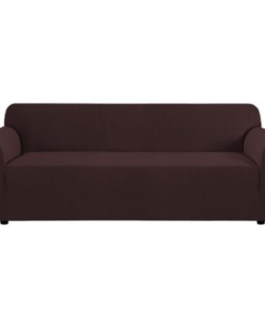 H.VERSAILTEX Stretch Couch Covers for Sofa 1 Piece Slipcovers for Couches and Sofas 3 Seater Couch Cover Feature Thick Checked Jacquard Fabric with Elastic Bottom(Large Sofa 90"-100" Wide, Chocolate)