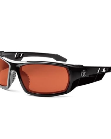 Skullerz Odin Safety Sunglasses - Black Frame, Copper Lens