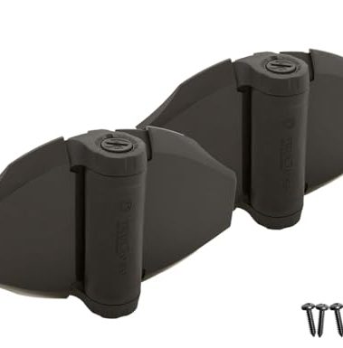 D&D Technologies TCHD2S3BTS TruClose Heavy Duty Gate Hinges, for Self Closing Wood or Vinyl Gates up to 154 Pounds, with No Alignment Legs, for Square Gate Frame and Post, Black, 2 Count