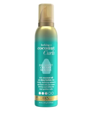 OGX Locking + Coconut Curls Decadent Creamy Mousse, 7.9 Ounce