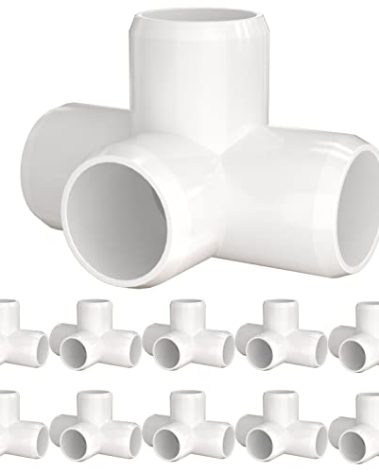 letsFix 1/2" PVC Fittings 4 Way (10-Pack) Furniture Grade, Elbow Connector, Heavy Duty for DIY Furniture, Frames, UV Resistant - Compatible with 1/2" Schedule 40 PVC Pipes‌