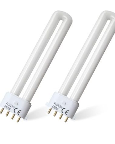 FLS/E9W 6400K Camping Lantern Bulb,Replacement for 9W Fluorescent Bulb,4 Pin 2G7 Base,5.5 inch Special Size,6400K(2PACK)
