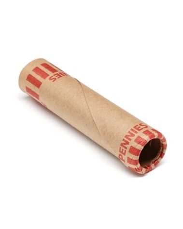 Huron Crimped Penny Coin Wrapper, 50 Cent Roll Red (1000 pcs)