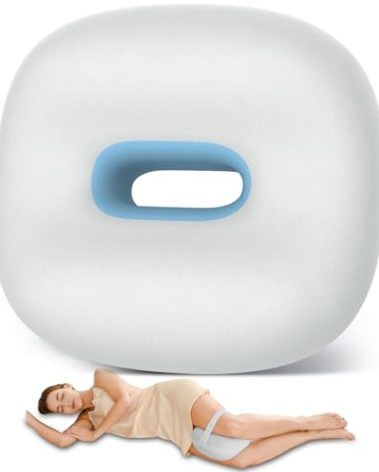 Knee Pillow for Side Sleepers, Memory Foam Leg Pillow for Side Sleeping, Between Legs Pillow for Hip and Back Pain Relief - Side Sleeper Pillow with Breathable Pillowcase and Elastic Strap