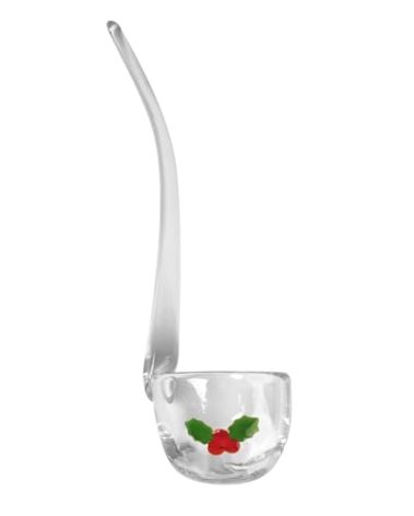 Artland Holly Days Punch Glass Ladle - Festive Holiday Kitchenware for Serving Punch, Soup, Sauces, and More - Elegant, Ergonomic Handle, Dishwasher Safe, Excellent Holiday Gift