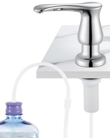 GAGALIFE Kitchen Sink Soap Dispenser Chrome, Under Sink Soap Dispenser with 40" Silicone Extension Tube Kit,Say Goodbye to Frequent Refills