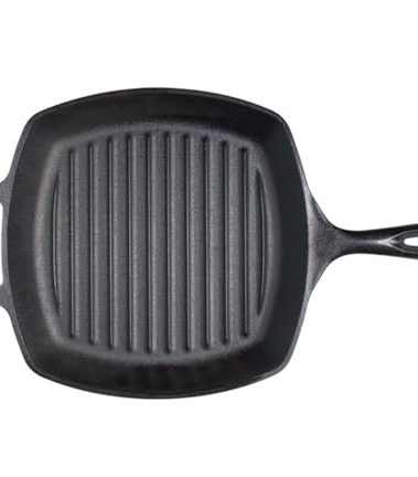 Lodge Cast Iron Grill Pan, Square, 10.5 Inch